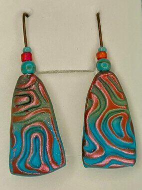 One-of-a Kind Turquoise and Copper Colored Earrings